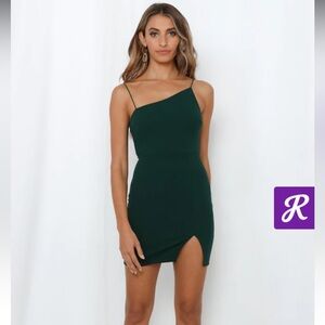 Hello Molly Down To Disco Mini Dress Green